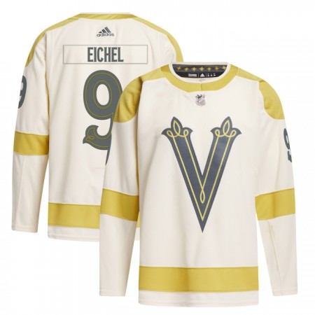 Vegas Golden Knights Dresy Jack Eichel Adidas 2023-24 Cream Winter Classic Authentic - Pánské